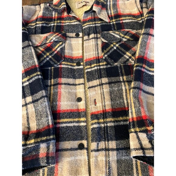 Vintage Envoy The Now Jacket Mens Wool Blend Plaid Sherpa Lined Button-Up P3 - Picture 2 of 5